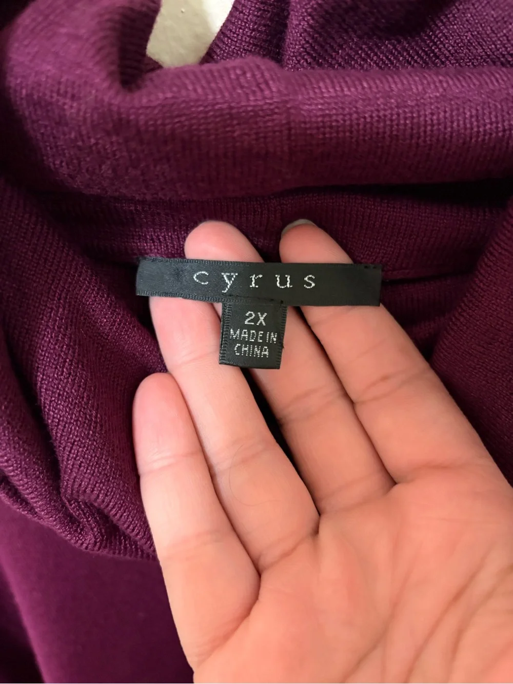 Cyrus Plum Cowl Neck Sweater - Picture 2 of 3